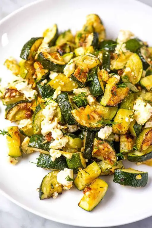 Roasted Zucchini and Squash with Lemon and Dill