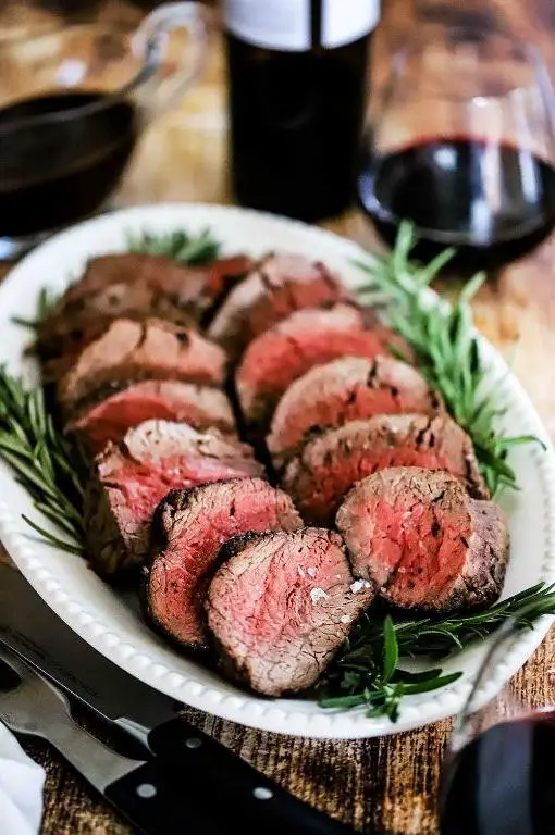 Rotisserie Beef Tenderloin with Red Wine Sauce