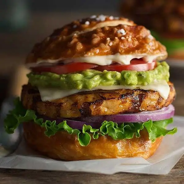 Rotisserie Chicken Sandwich with Guacamole and Pepper Jack Cheese
