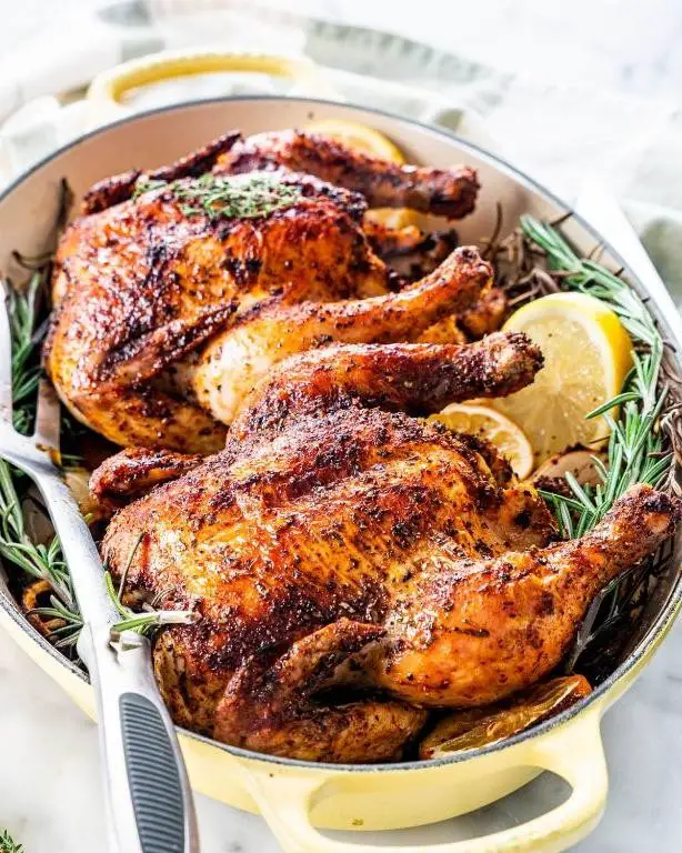 Rotisserie Cornish Hens with Rosemary