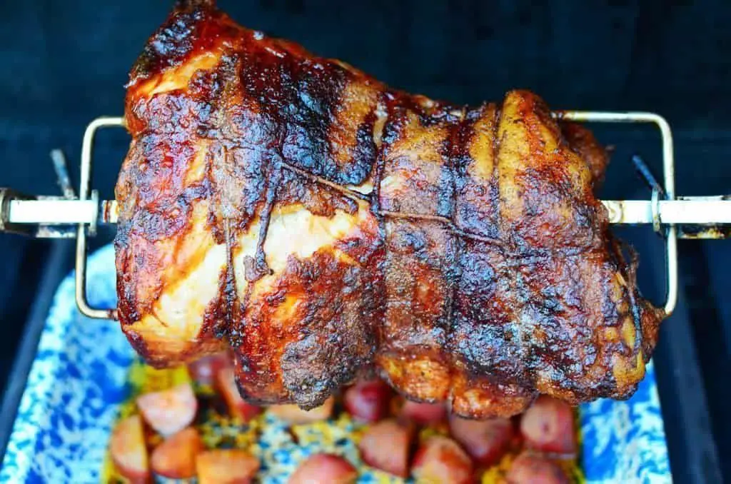 Rotisserie Pork Shoulder with Mustard Rub