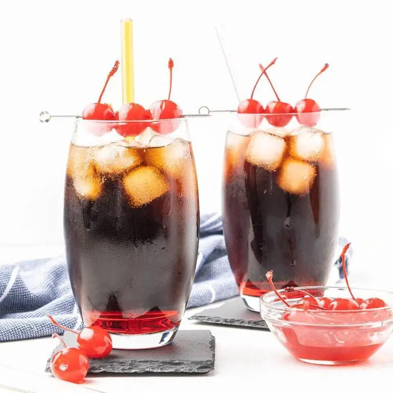 Rum and Coke with a Splash of Grenadine