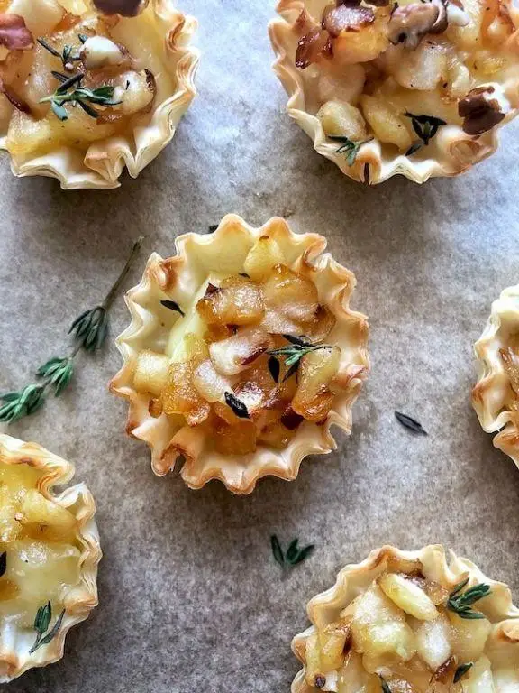 Savory Phyllo Dough Apple and Brie Bites
