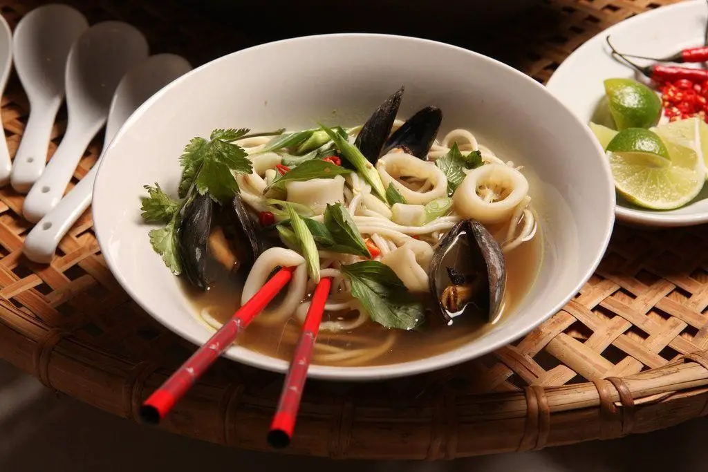 Seafood Noodle Soup with Lemongrass