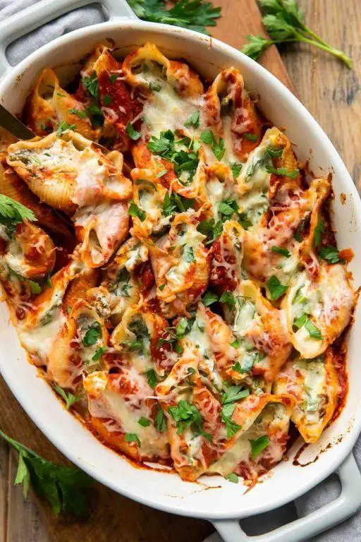 Shaved Chicken and Spinach Stuffed Shells
