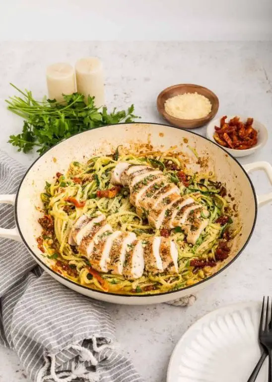 Shaved Chicken and Zucchini Noodles