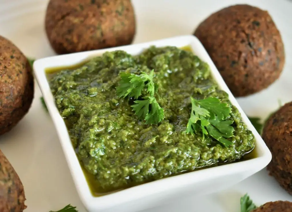Skhug Drizzled Falafel