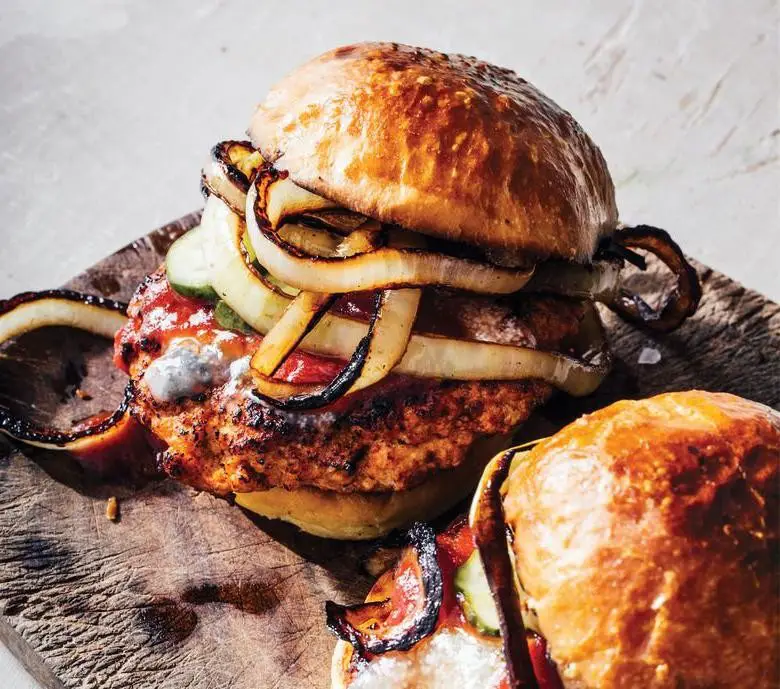 Smoky Chorizo Pork Burgers with Caramelized Onions