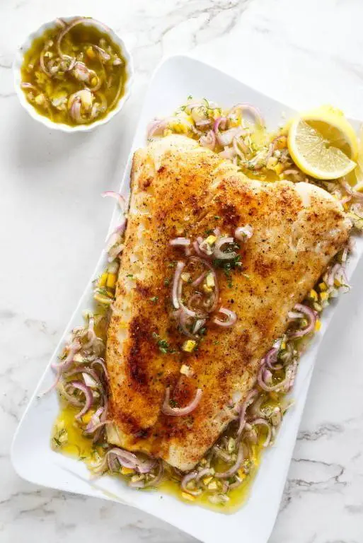 Smoky Traeger Flounder with White Wine Sauce
