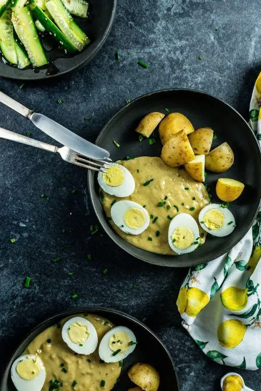 Soft Boiled Eggs with German Mustard Sauce
