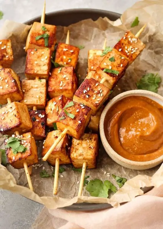 Spicy Grilled Tofu with Peanut Sauce