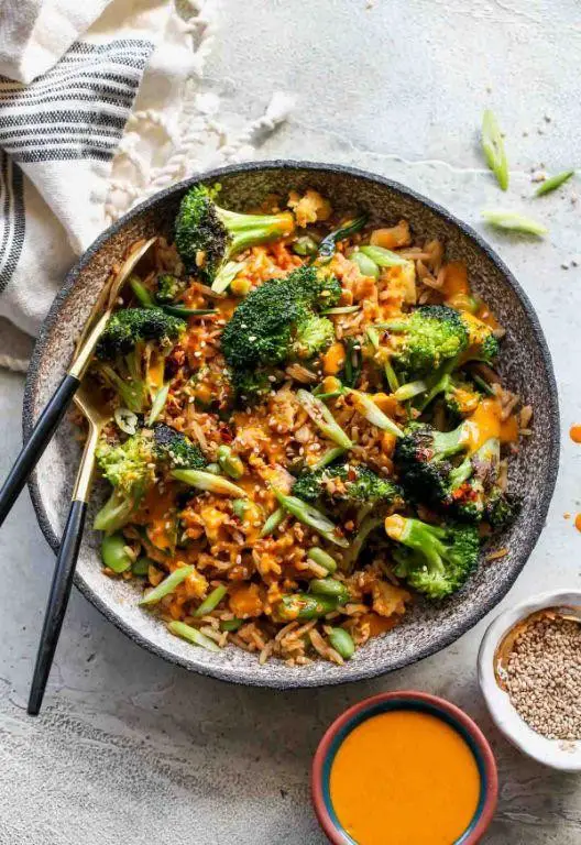 Spicy Riced Broccoli Stir Fry