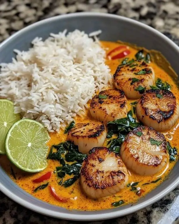 Spicy Thai Scallops with Coconut Sauce