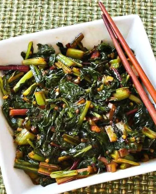 Spicy Vegan Swiss Chard Stir Fry