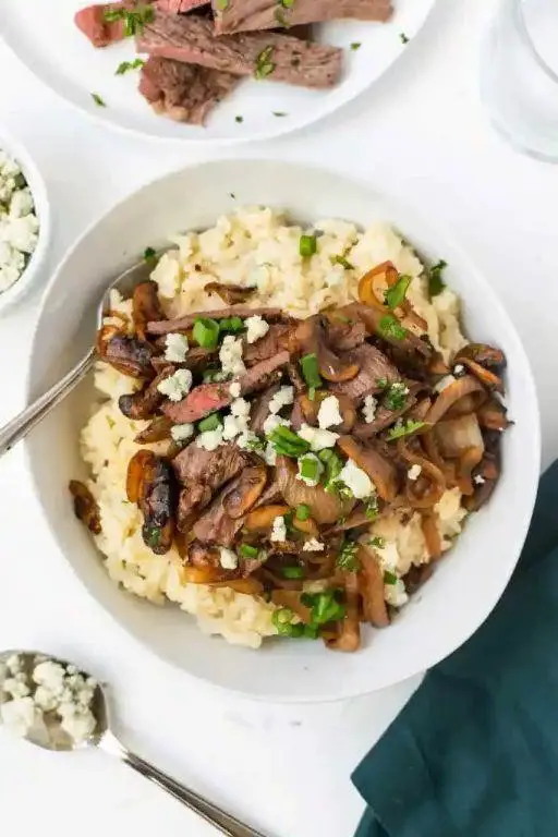 Steak Gorgonzola and Mushroom Risotto