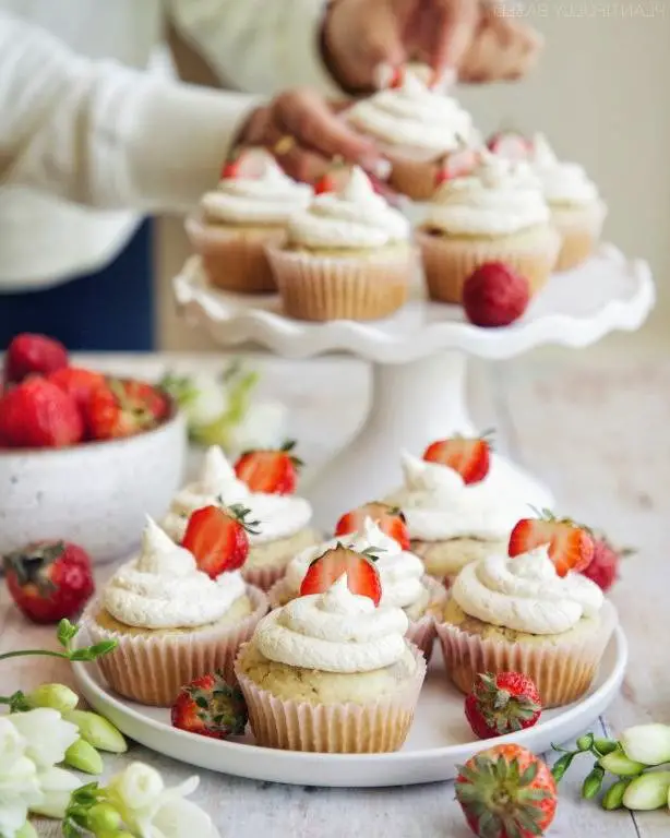 Strawberry Shortcake Vegan Cupcakes