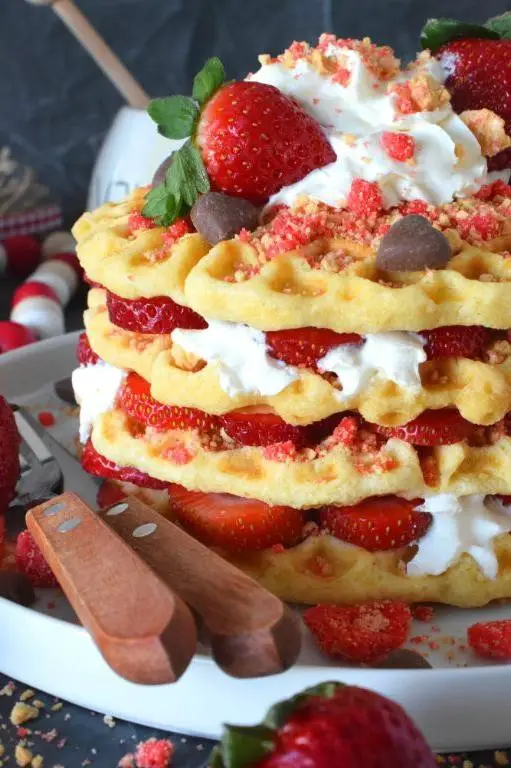 Strawberry Shortcake Waffles