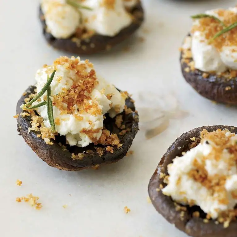 Stuffed Maitake Mushrooms with Goat Cheese