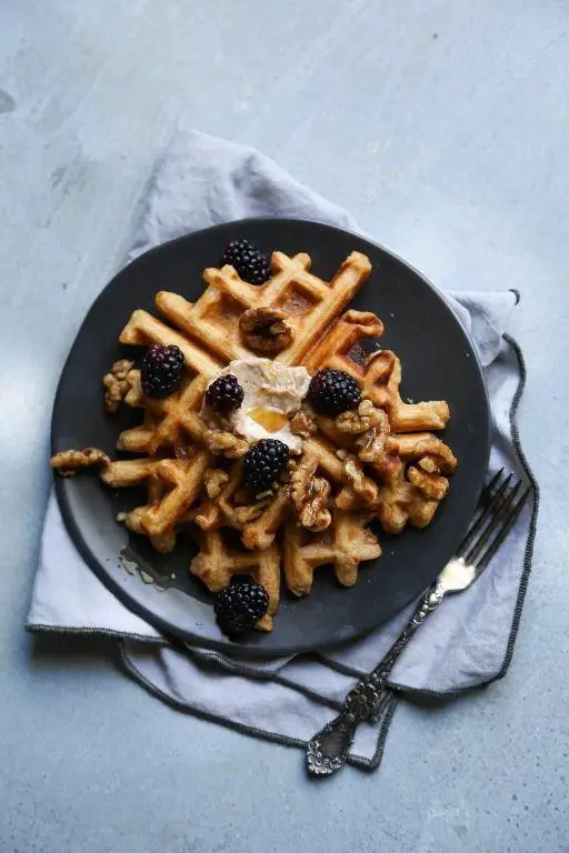 Sweet Potato Waffles with Cinnamon and Honey