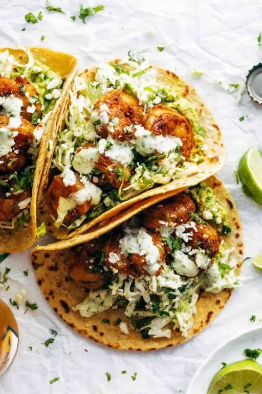 Sweet and Sour Shrimp Tacos with Slaw