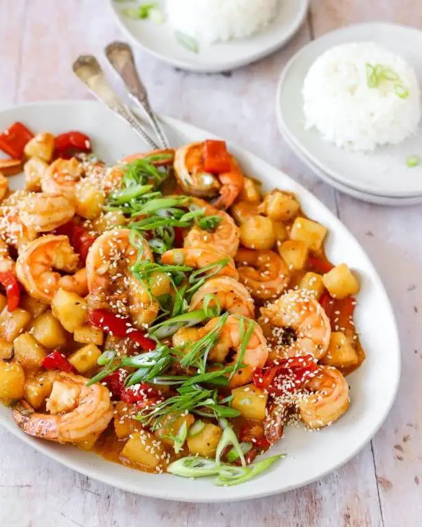 Sweet and Sour Shrimp with Honey Glaze