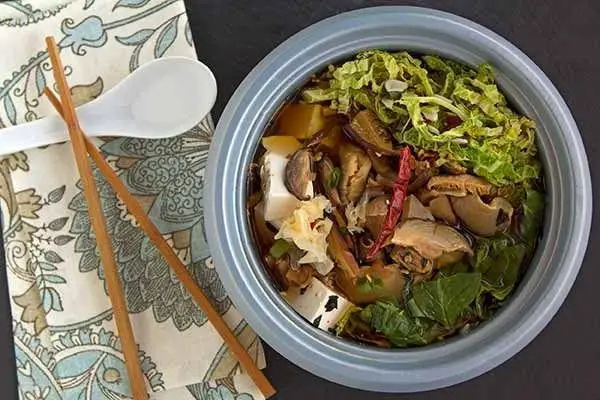 Tofu and Mushroom Hot Pot