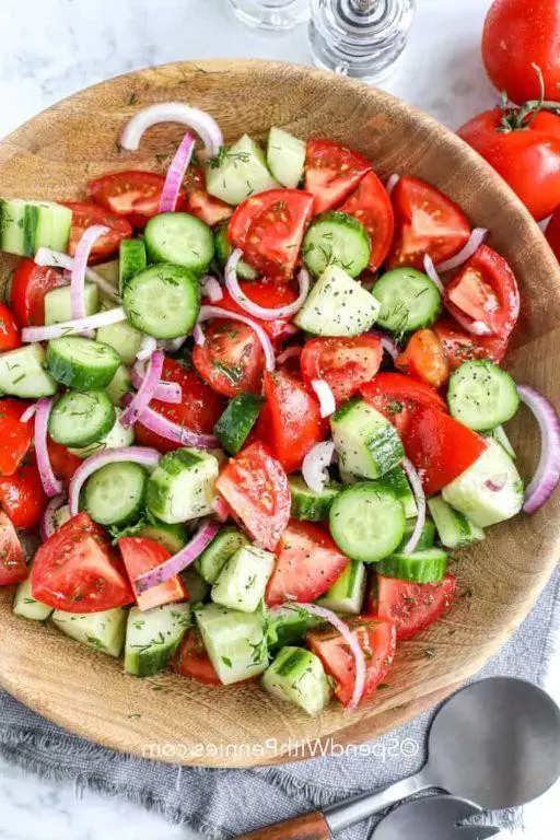 Tomato and Cucumber Salad with Olive Oil