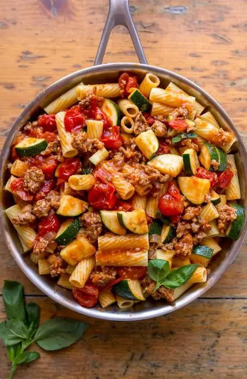 Tomato and Sausage Rigatoni