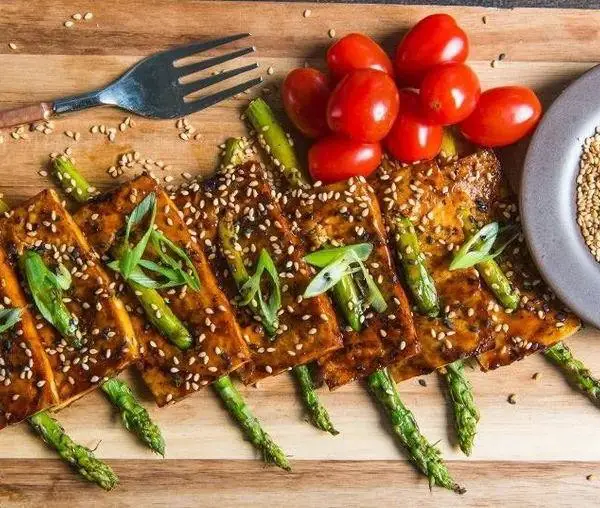 Traeger Smoked Tofu with Asian Greens