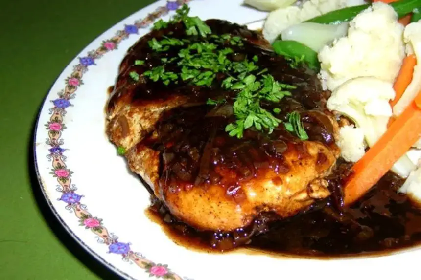 Turkey Cutlets with Balsamic Glazed Vegetables
