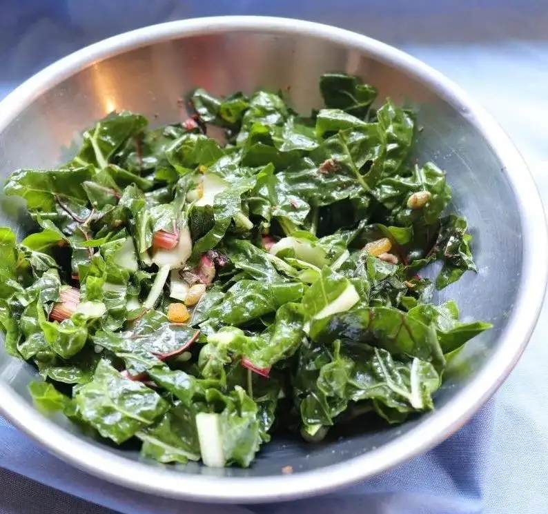 Vegan Swiss Chard and Pumpkin Seed Salad