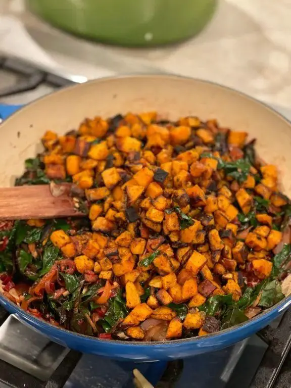 Vegan Swiss Chard and Sweet Potato Hash