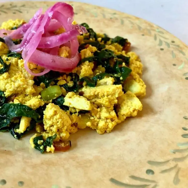Vegan Swiss Chard and Tofu Scramble