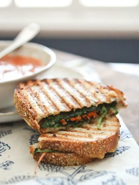 Vegetarian Italian Panini with Zucchini and Hummus