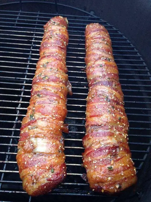 Venison Backstrap Wrapped in Bacon with Maple Glaze