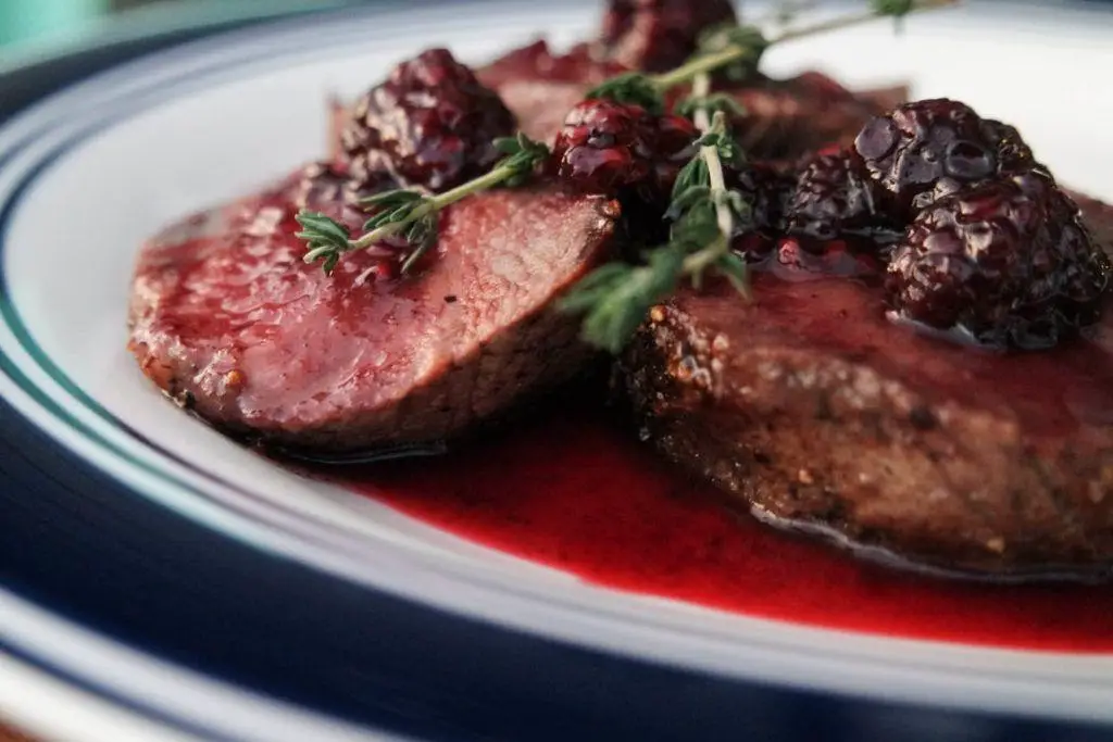 Venison Backstrap with Blackberry and Balsamic Glaze
