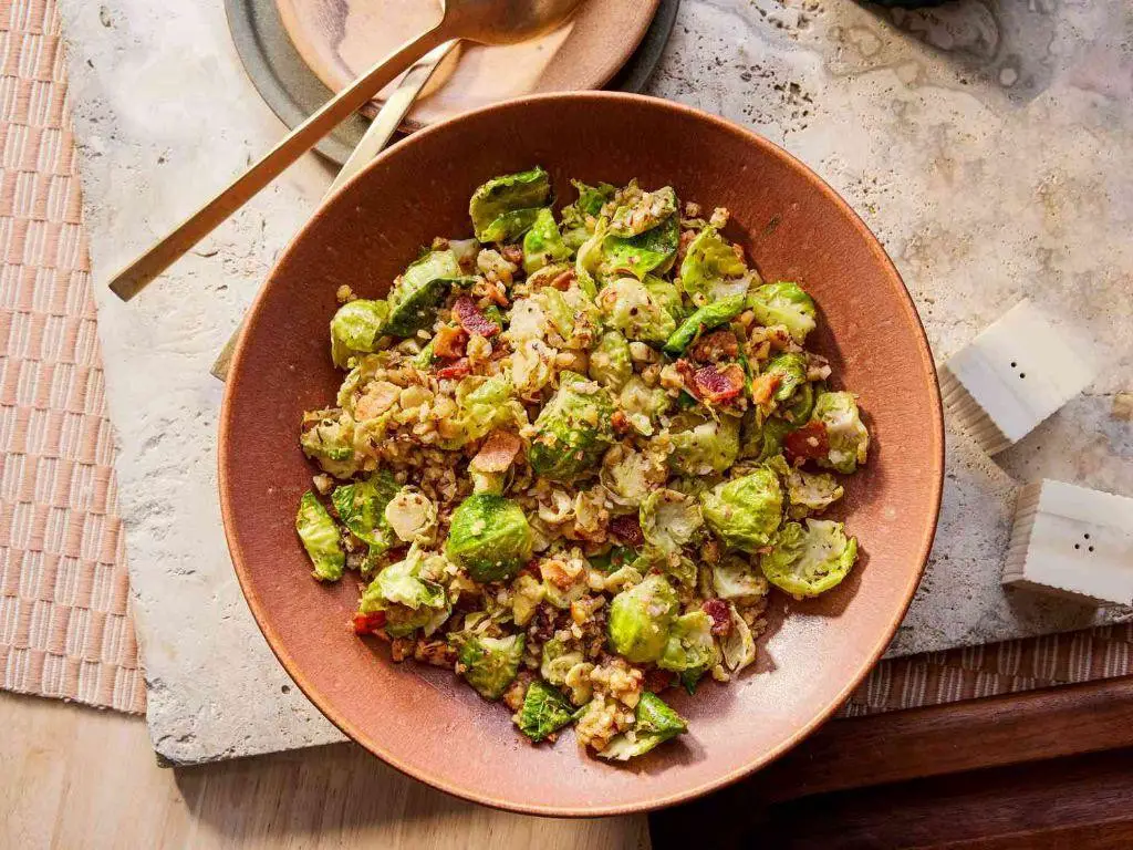 Warm Brussels Sprout and Bacon Salad