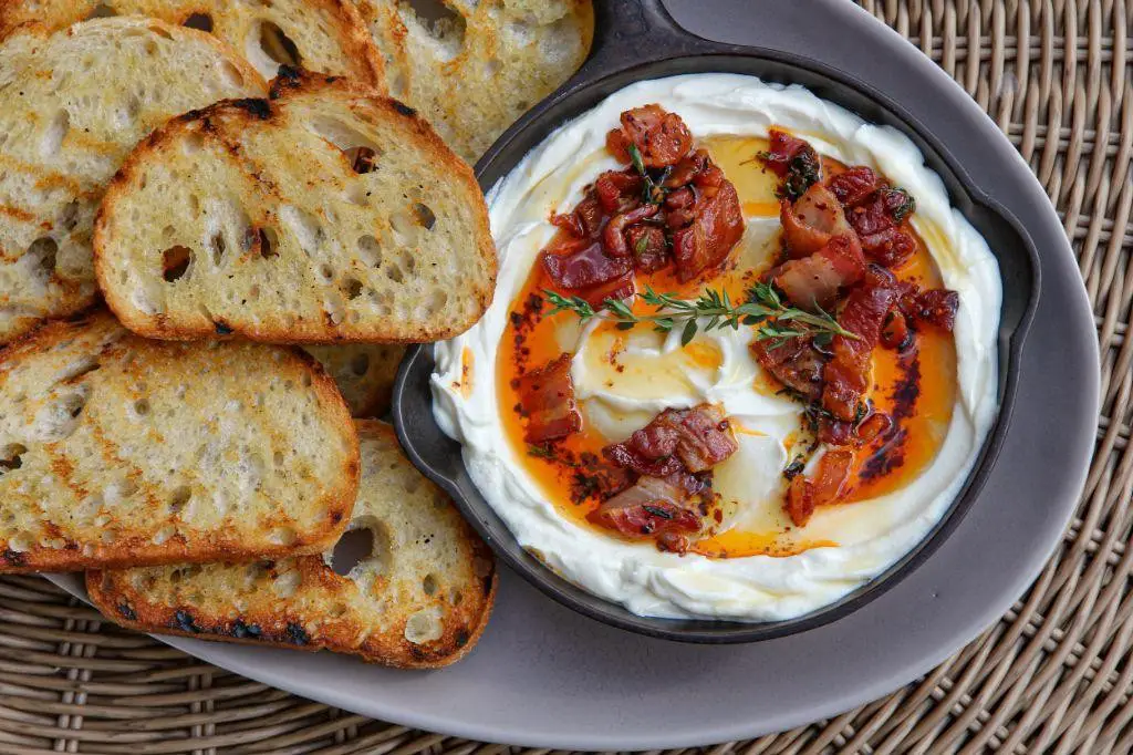 Warm Honey Goat Cheese Dip with Thyme