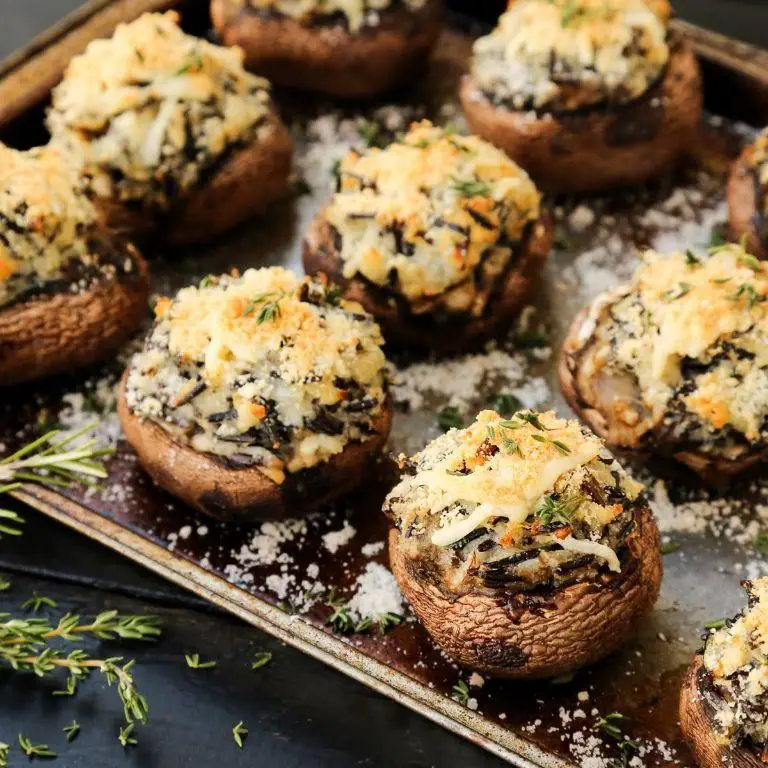 Wild Rice and Mushroom Stuffed Mushrooms