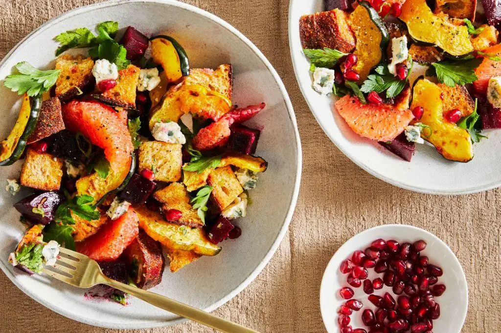 Winter Panzanella Salad with Roasted Beets