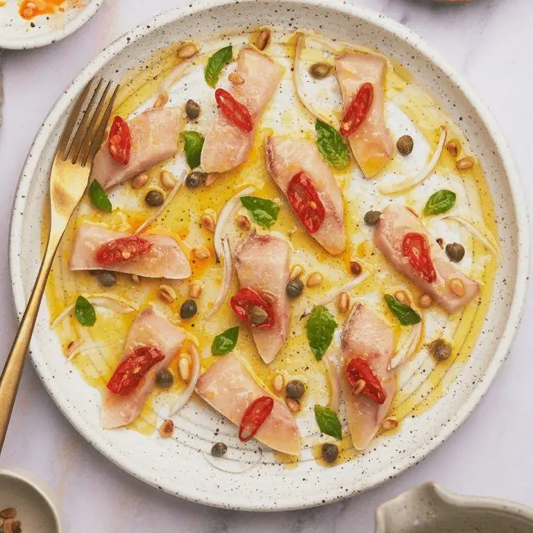 Yellowtail Carpaccio with Olive Oil and Sea Salt