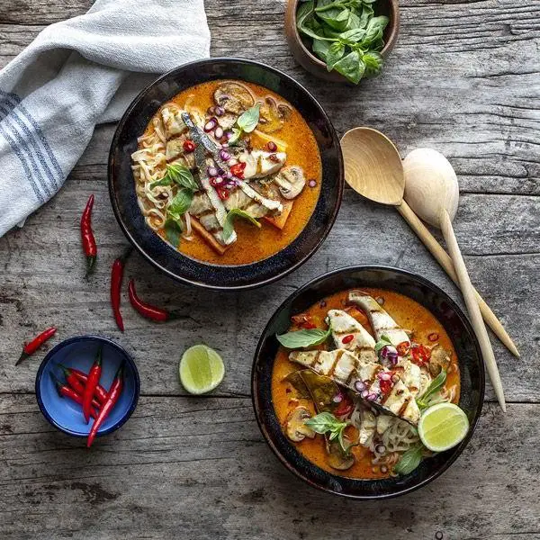 Yellowtail Curry with Coconut Milk and Vegetables