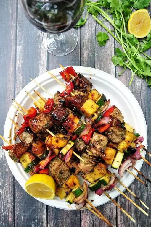 Yellowtail Kabobs with Pineapple and Bell Peppers